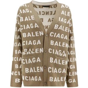 Balenciaga, Truien, Dames, Beige, M, Beige Sweaters met 5.0cm Rand en 55.0cm Omtrek