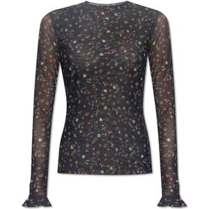 PS By Paul Smith, Tops, Dames, Zwart, M, Top met bloemenmotief