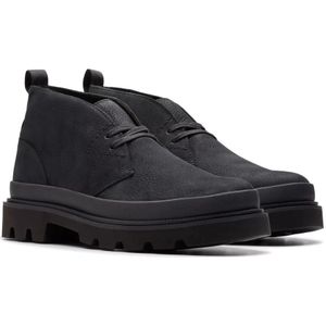 Clarks, Schoenen, Heren, Zwart, 39 1/2 EU, Zwarte Nubuck Enkellaars voor Mannen