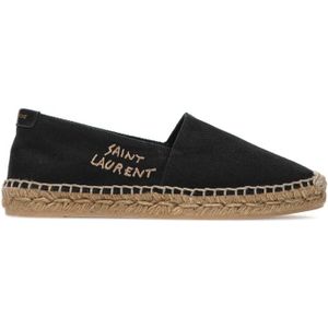 Saint Laurent, Schoenen, Dames, Zwart, 37 EU, Klassieke Espadrilles van Zwart Canvas