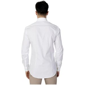 Calvin Klein, Overhemden, Heren, Wit, L, Katoen, Katoenen Lange Mouw Shirt