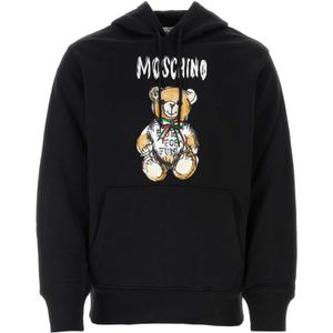 Moschino, Sweatshirts & Hoodies, Heren, Zwart, XL, Katoen, Zwarte katoenen sweatshirt