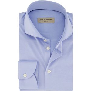 John Miller, Overhemden, Heren, Blauw, XL, Katoen, Lichtblauwe Overhemdjurk van Katoen