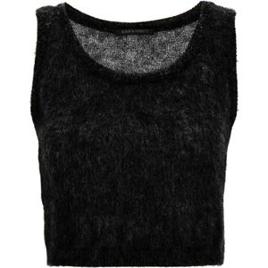 Alberta Ferretti, Zwarte Mohair Sweaters Zwart, Dames, Maat:S