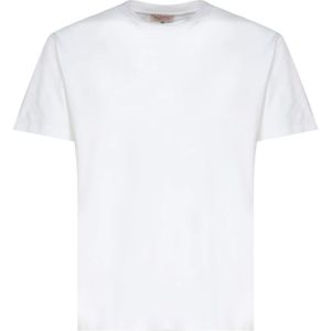 Valentino Garavani, Witte T-shirts en Polos met 98% Katoen Wit, Heren, Maat:S