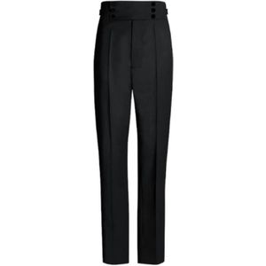 Maison Margiela, Broeken, Dames, Zwart, M, Wol, Zwarte Slim-fit Wollen Broek