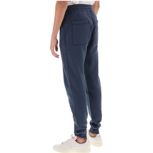 Tom Ford, Broeken, Heren, Blauw, XL, Katoen, Joggers van fleece-back katoen met elastische tailleband