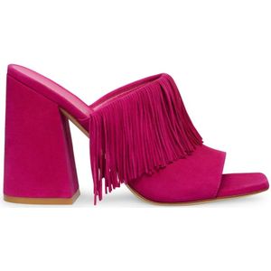 Stuart Weitzman, Opvallende Fringe Slide Sandaal Roze, Dames, Maat:37 1/2 EU