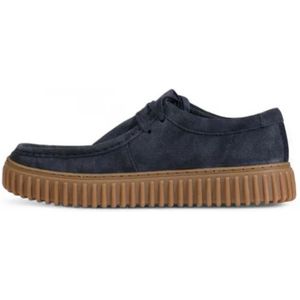 Clarks, Schoenen, Heren, Blauw, 40 EU, Suède, Suede Herenschoenen Herfst/Winter Collectie