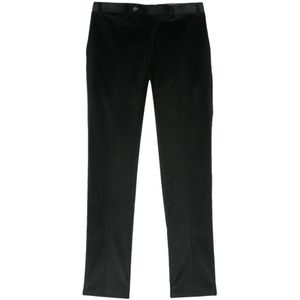 Canali, Broeken, Heren, Groen, L, Katoen, Bosgroene Fluwelen Skinny Broek