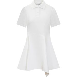 JW Anderson, Asymmetrische Polo Jurk Wit, Dames, Maat:M