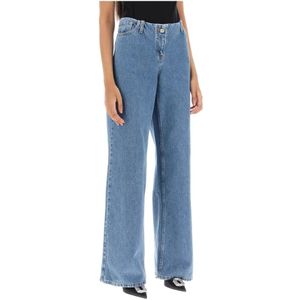 Magda Butrym, Lage Taille Baggy Jeans Blauw, Dames, Maat:S
