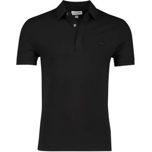 Lacoste, Tops, Heren, Zwart, XL, Katoen, Zwarte polo met korte mouwen Regular Fit