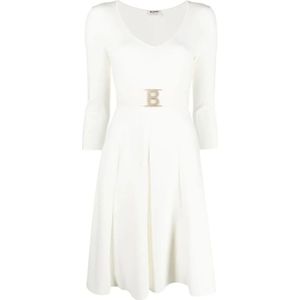 Blugirl, Chalk Gebreide Jurk Wit, Dames, Maat:XS