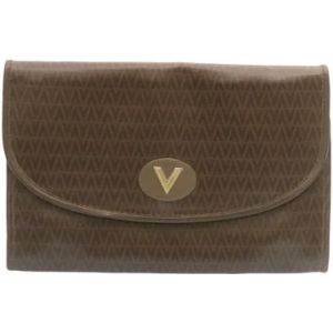Valentino Vintage, Pre-owned, Dames, Bruin, ONE Size, Leer, Pre-owned Canvas clutches