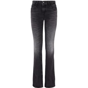 Armani Exchange, Jeans, Dames, Zwart, W27, Katoen, Zwarte Slim Fit Regular Taille Jeans