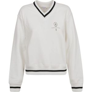 Brunello Cucinelli, Sweatshirts & Hoodies, Dames, Beige, S, Katoen, Beige Katoen Fleece Sweater