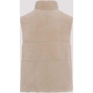 Moncler, Jassen, Heren, Beige, M, Polyester, Beige Gilet Vest