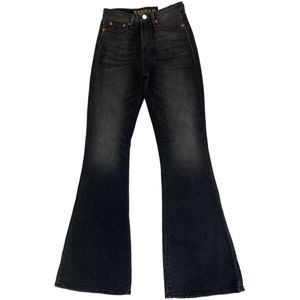 Denham, Zwarte jeans met hoge taille en flare pasvorm Zwart, Dames, Maat:W27 L32