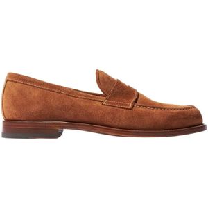 Scarosso, Schoenen, Heren, Bruin, 40 1/2 EU, Leer, Tan Suede Penny Loafer