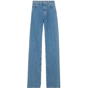 Burberry, Jeans, Dames, Blauw, W28, Katoen, Italiaanse Straight Fit Jeans