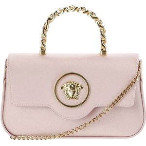 Versace, Tassen, Dames, Roze, ONE Size, Satijn, Zijde Blend Satijn Ketting Handtas
