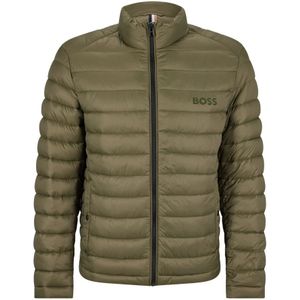 Boss, Jassen, Heren, Groen, 4Xl, Groene Jassen Straight Fit Jas