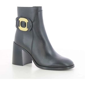 See by Chloé, Schoenen, Dames, Zwart, 37 EU, Zwarte Chany Dameslaarzen met Hak