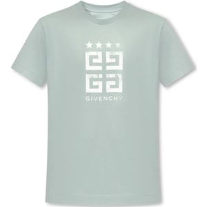 Givenchy, Tops, Heren, Blauw, L, Katoen, T-shirt met logo