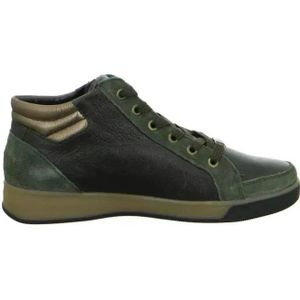 ara, Schoenen, Dames, Groen, 41 1/2 EU, Groene hoge sneaker met gestreepte veters