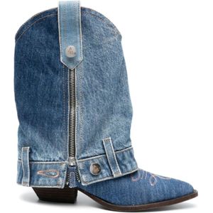 Ash, Denim Blue Laarzen Dazed 01 Blauw, Dames, Maat:38 EU