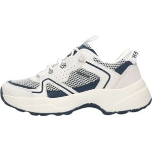 Woden, Schoenen, Dames, Veelkleurig, 42 EU, Leer, Blauwe Mesh Lage Sneakers Sif