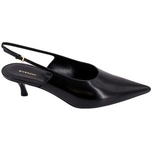 Givenchy, Leren slingback met verstelbare enkelband Zwart, Dames, Maat:36 EU