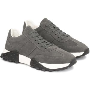 Kazar, Schoenen, Heren, Grijs, 41 EU, Suède, Grijze Suède Stijlvolle Sneakers Comfortabele Zool