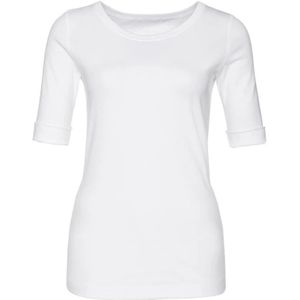 Marc Cain, Tops, Dames, Wit, XL, Stijlvolle shirt met halve mouwen en ronde hals