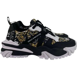 Versace Jeans Couture, Schoenen, Heren, Zwart, 41 EU, Logo Space Couture Sneakers - Maat 42