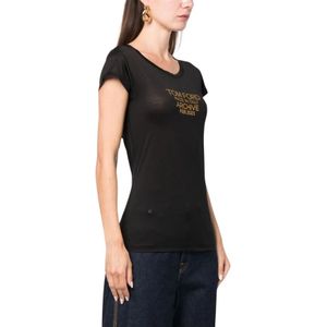 Tom Ford, Zwarte T-shirts en Polos Zwart, Dames, Maat:S