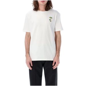 Jil Sander, Tops, Heren, Wit, M, Korte mouwen T-shirt met paddenstoel