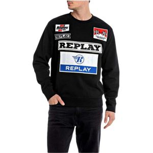 Replay, Sweatshirts & Hoodies, Heren, Zwart, M, Hoodie