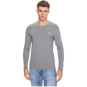 Guess, Truien, Heren, Grijs, M, Katoen, Basis Stretch Longsleeve T-Shirt