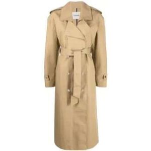 Nanushka, Mantels, Dames, Beige, S, Polyester, Oversized Trench Coat Polyester Notched Collar