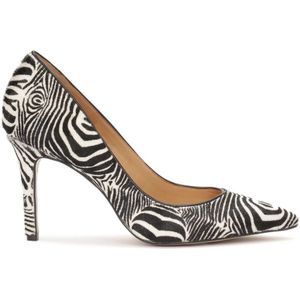 Kazar, Schoenen, Dames, Zwart, 40 EU, Leer, Dierenprint leren pumps met natuurlijke borstelharen