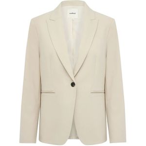 Soaked in Luxury, Jassen, Dames, Beige, L, Polyester, Korte Blazer Jas Havermeel