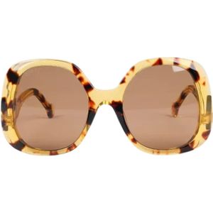 Gucci Vintage, Pre-owned, Dames, Veelkleurig, ONE Size, Tweed, Pre-owned Plastic sunglasses