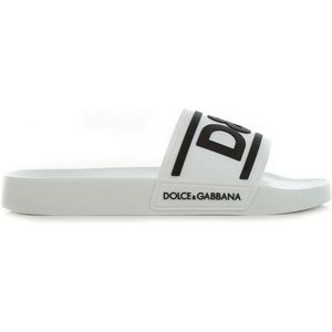 Dolce & Gabbana, Schoenen, Heren, Wit, 43 EU, Witte Rubber Slippers Ss 23