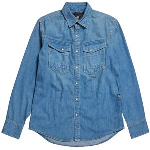 G-star, Overhemden, Heren, Blauw, L, Denim, Overhemd- GS Slim FIT Denim Shirt