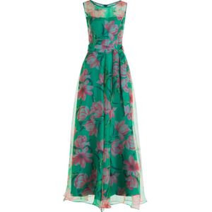 vera mont, Jumpsuits & Playsuits, Dames, Groen, S, Leer, Bloemenprint mouwloze jumpsuit