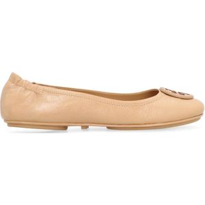 Tory Burch, Schoenen, Dames, Bruin, 38 EU, Leer, Leren Ballet Flats Elastische Neuslijn