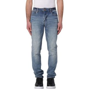 Armani Exchange, Jeans, Heren, Blauw, W38, Katoen, Skinny Fit Stretch Katoen Denim Jeans