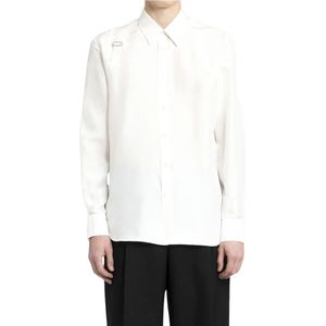Alexander McQueen, Overhemden, Heren, Beige, 3Xl, Katoen, Witte Zijden Harnas Shirt